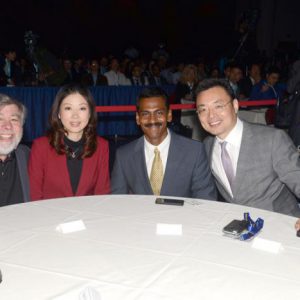 Woz, Iris Lei, Jay Vijayan (Tesla CIO), and Xu Ming (a financial businessman)